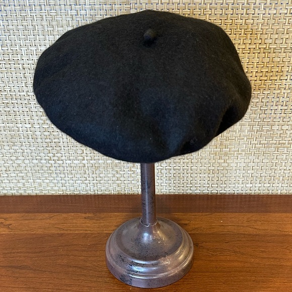 VTG 2000s Black 100% Wool Basque Beret - Picture 5 of 6